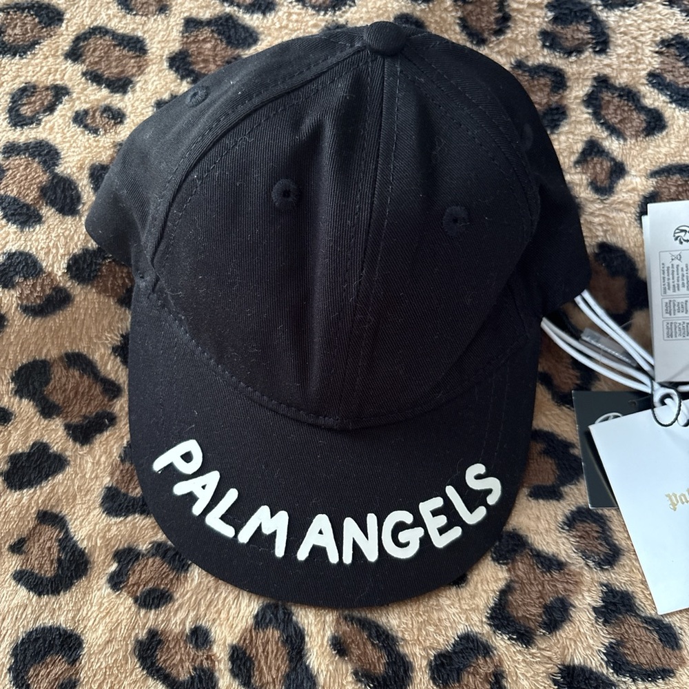 Palm Angels Black and White Logo Cap